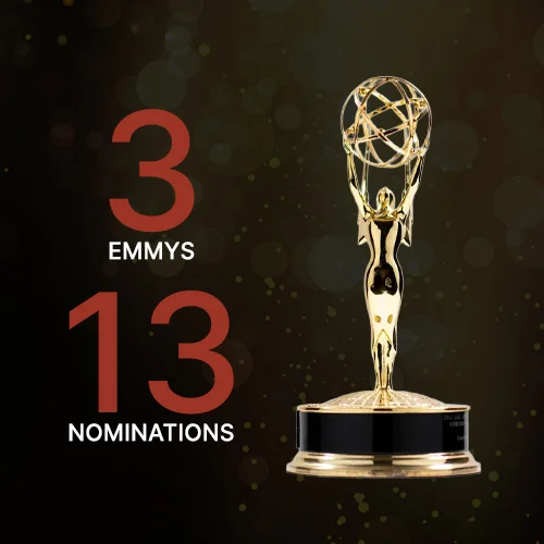 3 Emmys, 13 nominations